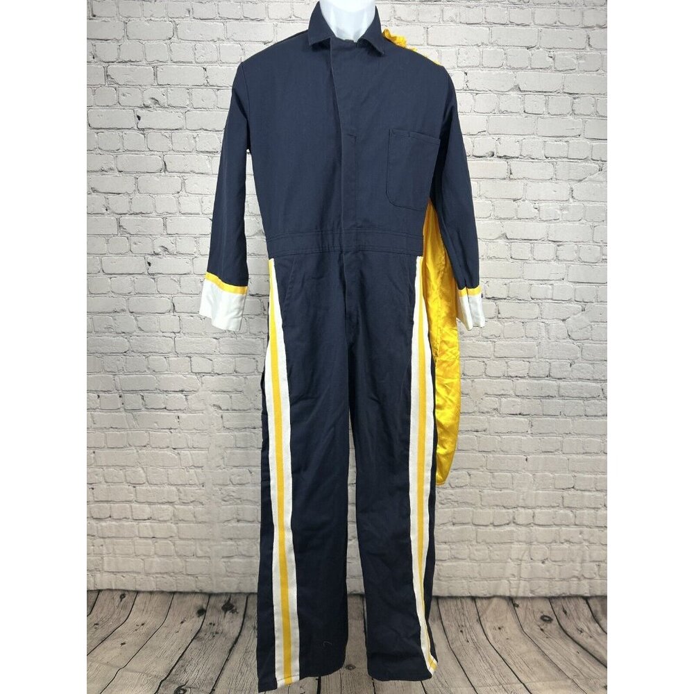 Red Kap Blue Yellow Long Sleeve Costume Band Cape Jumpsuit Size 52R (48X30)